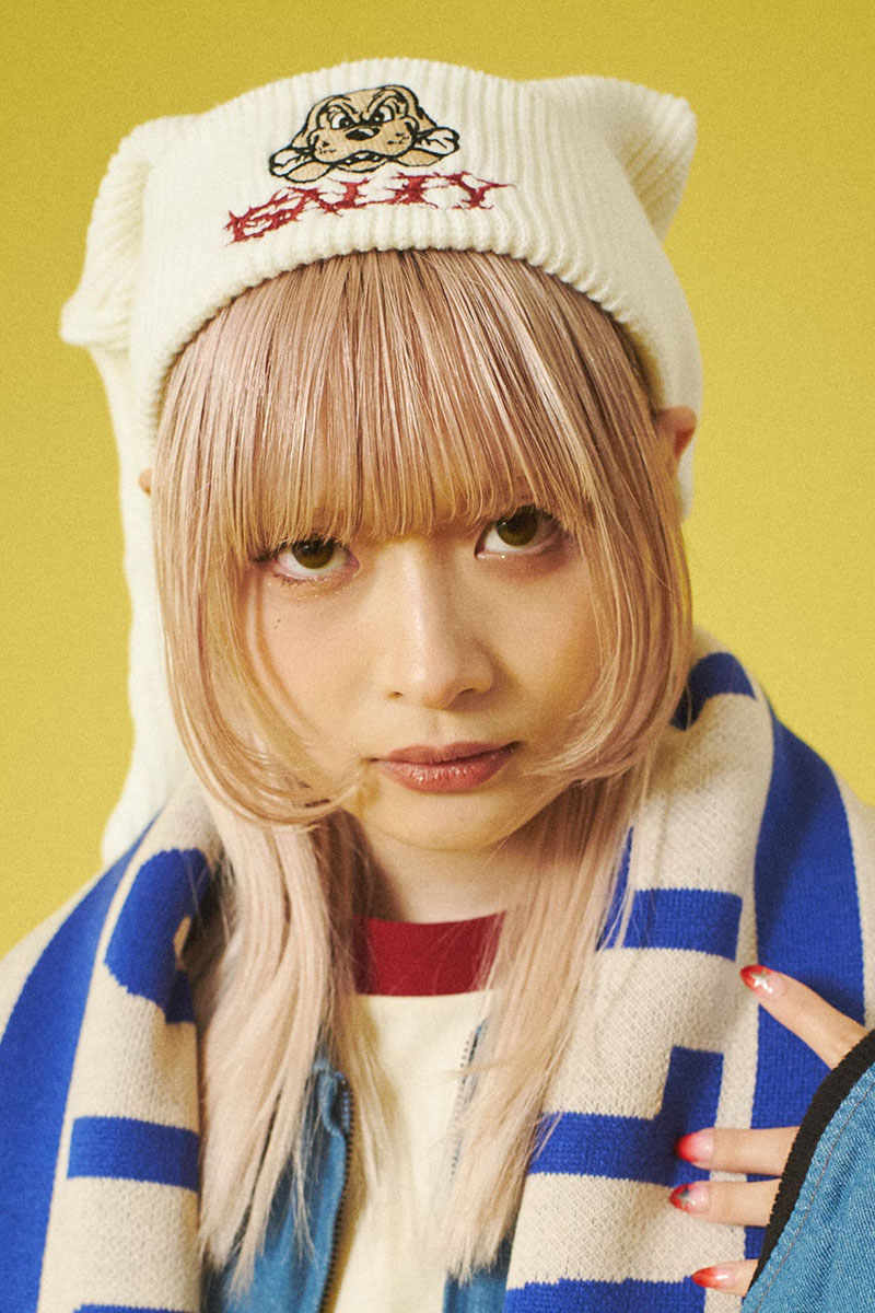 GALFY (ガルフィー) 犬耳ニット帽 OFF WHITE / ロックファッション