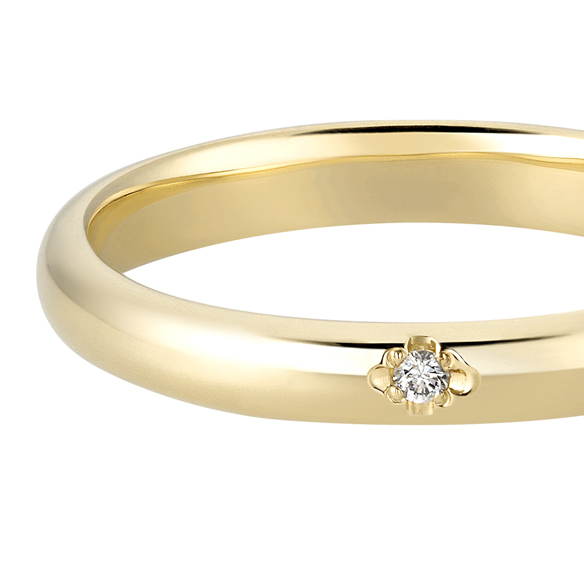 K18 カラーゴールドリング〕K18 リング ライトイエローゴールド (幅約