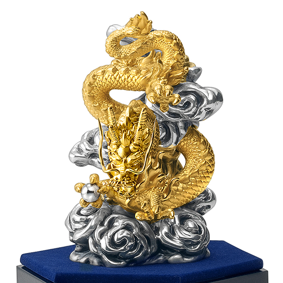 中国 乾隆年製 古銅鍍金 龍鳥文瓶 M R4597 中国 乾隆年製