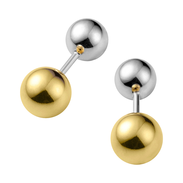 プラチナ/K18イエローゴールド ピアス 5×6mm | 高品質 金・プラチナ