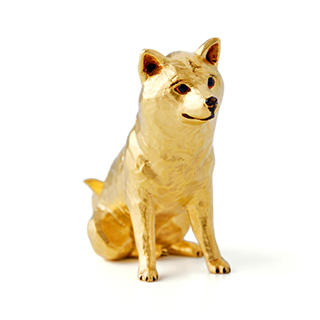 ⑪金属美術工芸品 戌置物 犬 イヌ 銅 秀作 ⑪金属美術工芸品 戌置物 犬