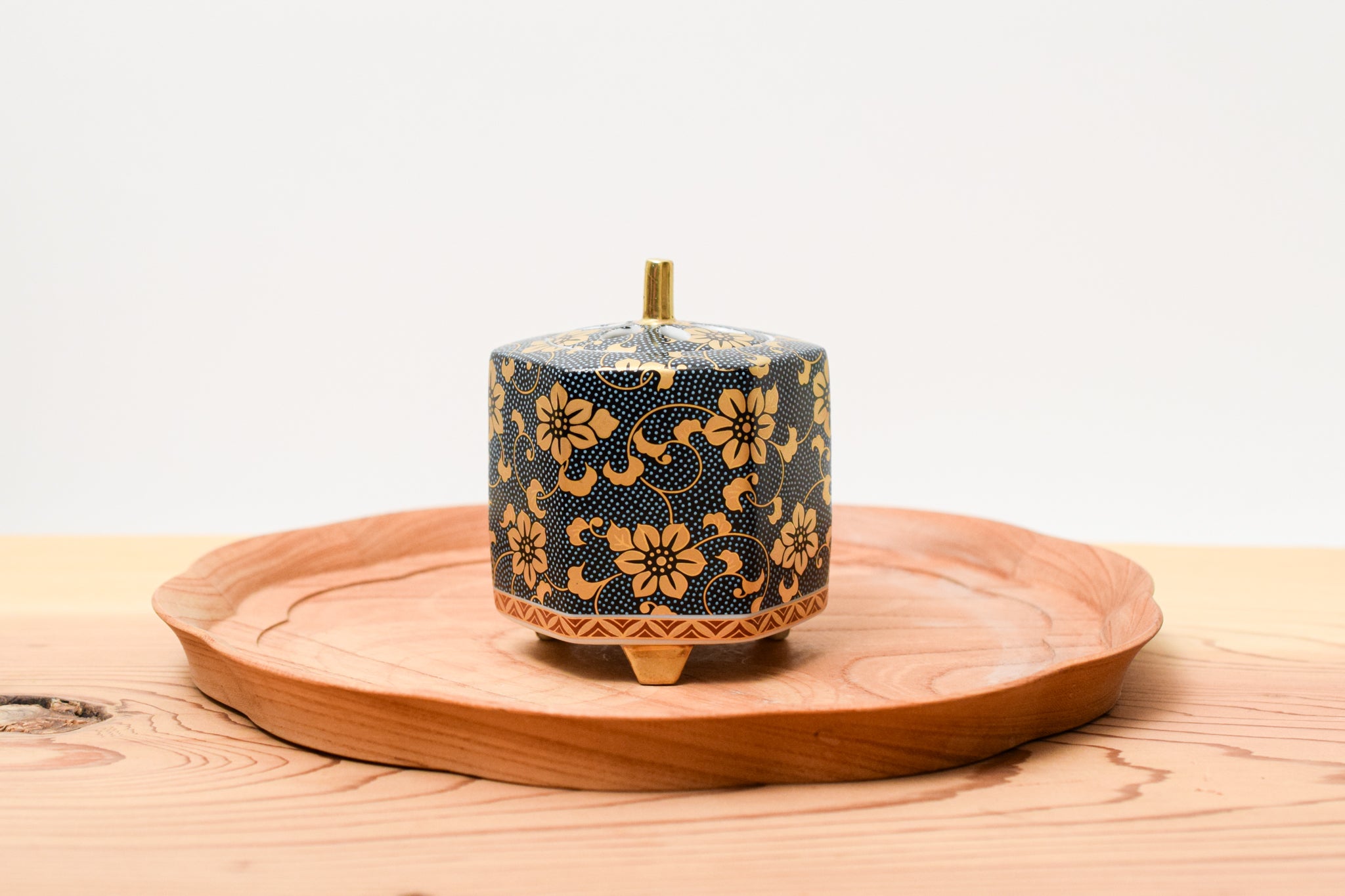 メルうー特価』 九谷焼 洋山 青粒 香炉 ハピうー特価』 九谷焼 洋山 青