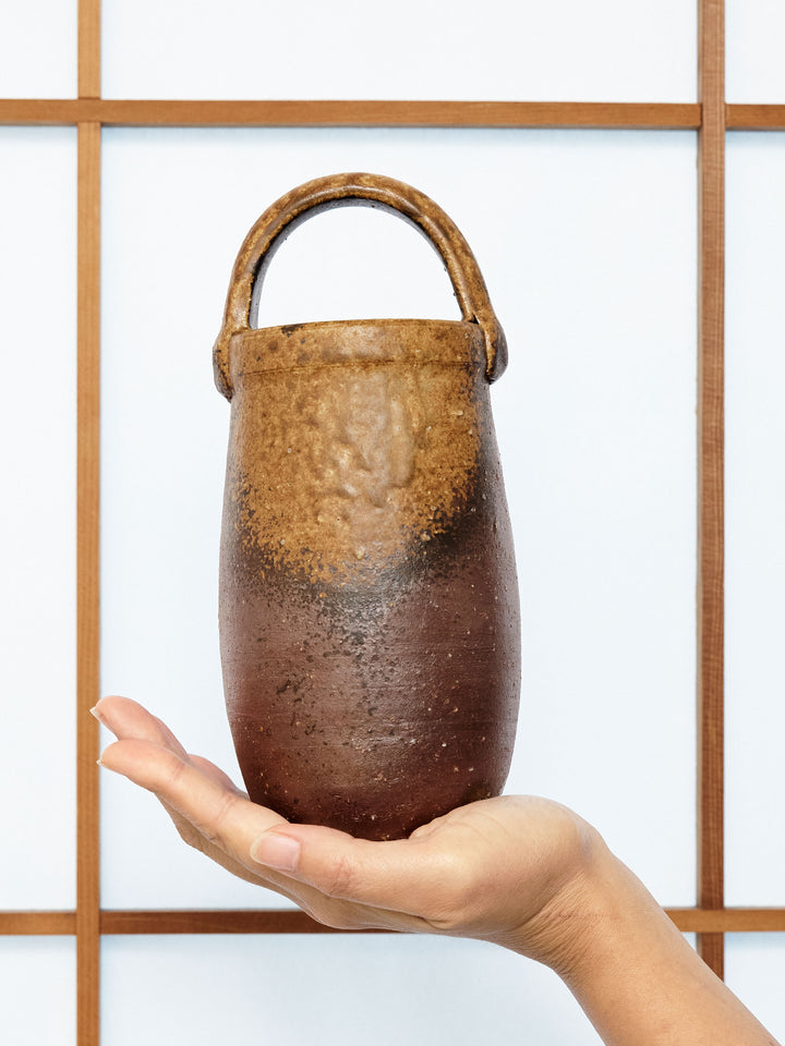 工芸品 Japanese Bronze Glazed Vase with Handles 工芸品 Japanese