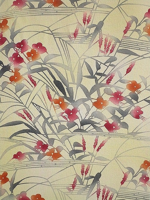 稲垣念次郎「大原の冬」染色型絵染め落款・作品証明チラシ有り