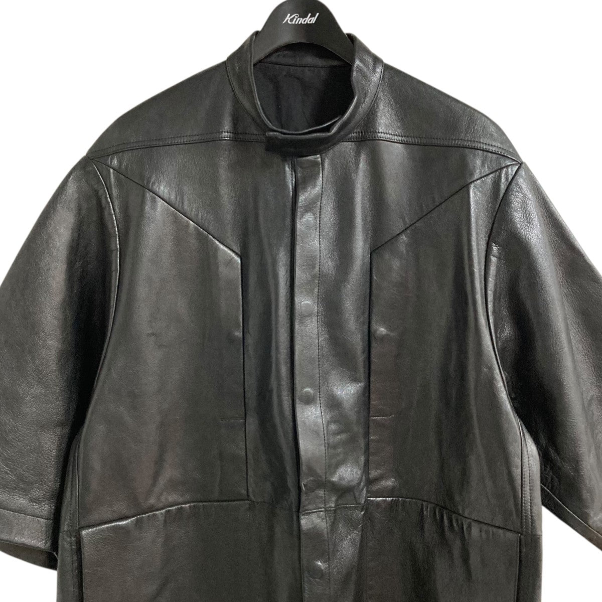 RICK OWENS(リックオウエンス) レザーシャツジャケット ブラック