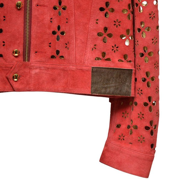 MASU(エムエーエスユー) 2022AW FLOWER-CUT LEATHER TRUCKER JACKET