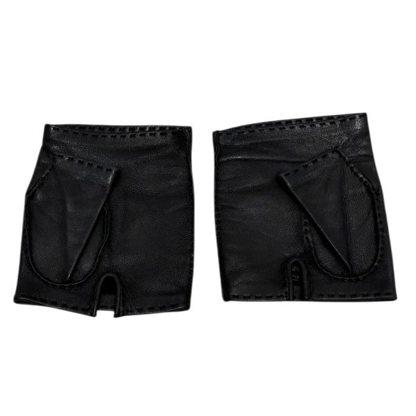 HERMÈS エルメス ブラック 指なしグローブ 8½ 黒 ドライビンググローブ