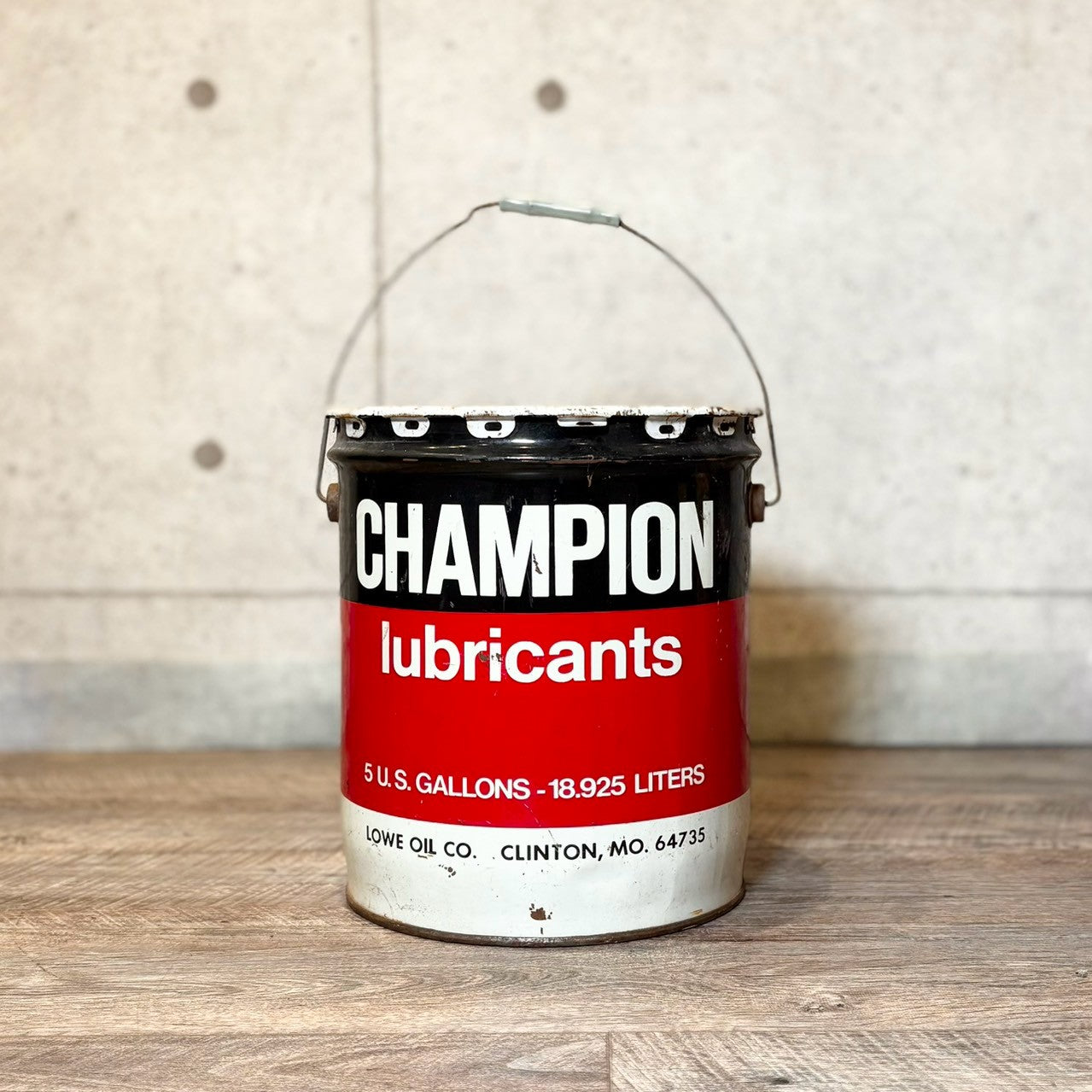 オイル缶 【CHAMPION】 ヴィンテージバケツ ガレージアイテム 5ガンロ