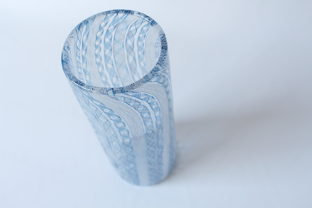 ☆藤原奈津江作☆高度な技術☆レースガラスフュージング長皿（2） 高度