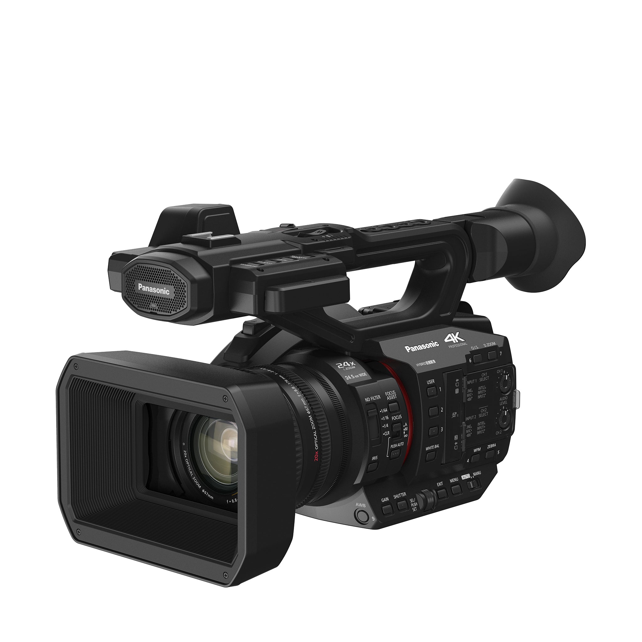 Panasonic Professional Camcorder with 24.5mm Wide-Angle Lens, 20x