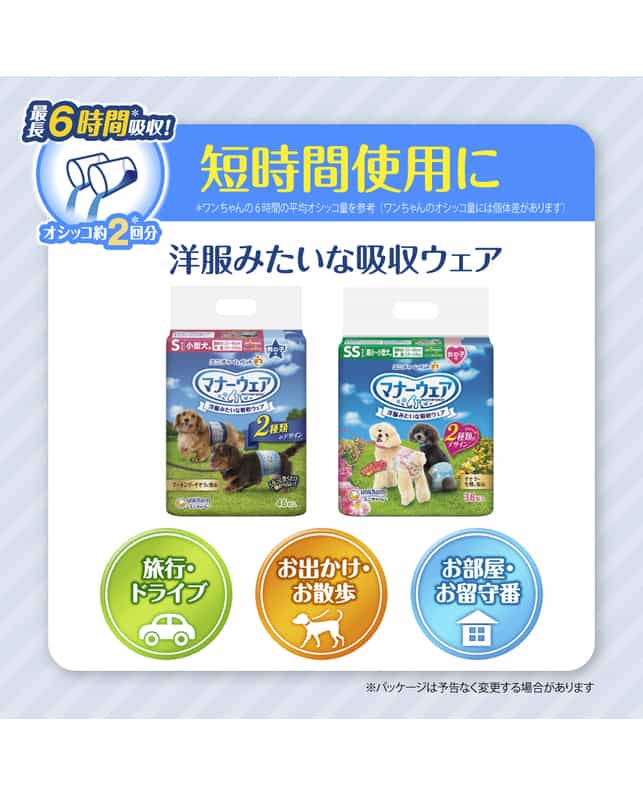 ユニ・チャーム マナーウェア 男の子用S青チェック・紺チェック 46枚