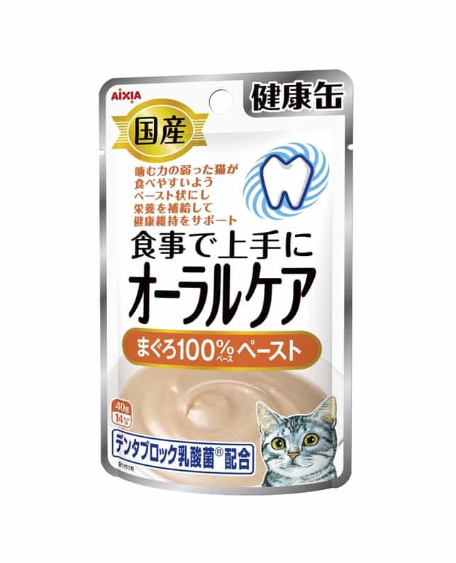 アイシア 国産健康缶パウチ オーラルケア まぐろペースト 40g