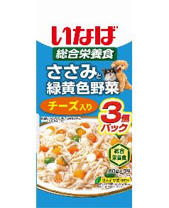 いなば ささみと緑黄色野菜チーズ入り 3袋（4901133779657）｜犬フード