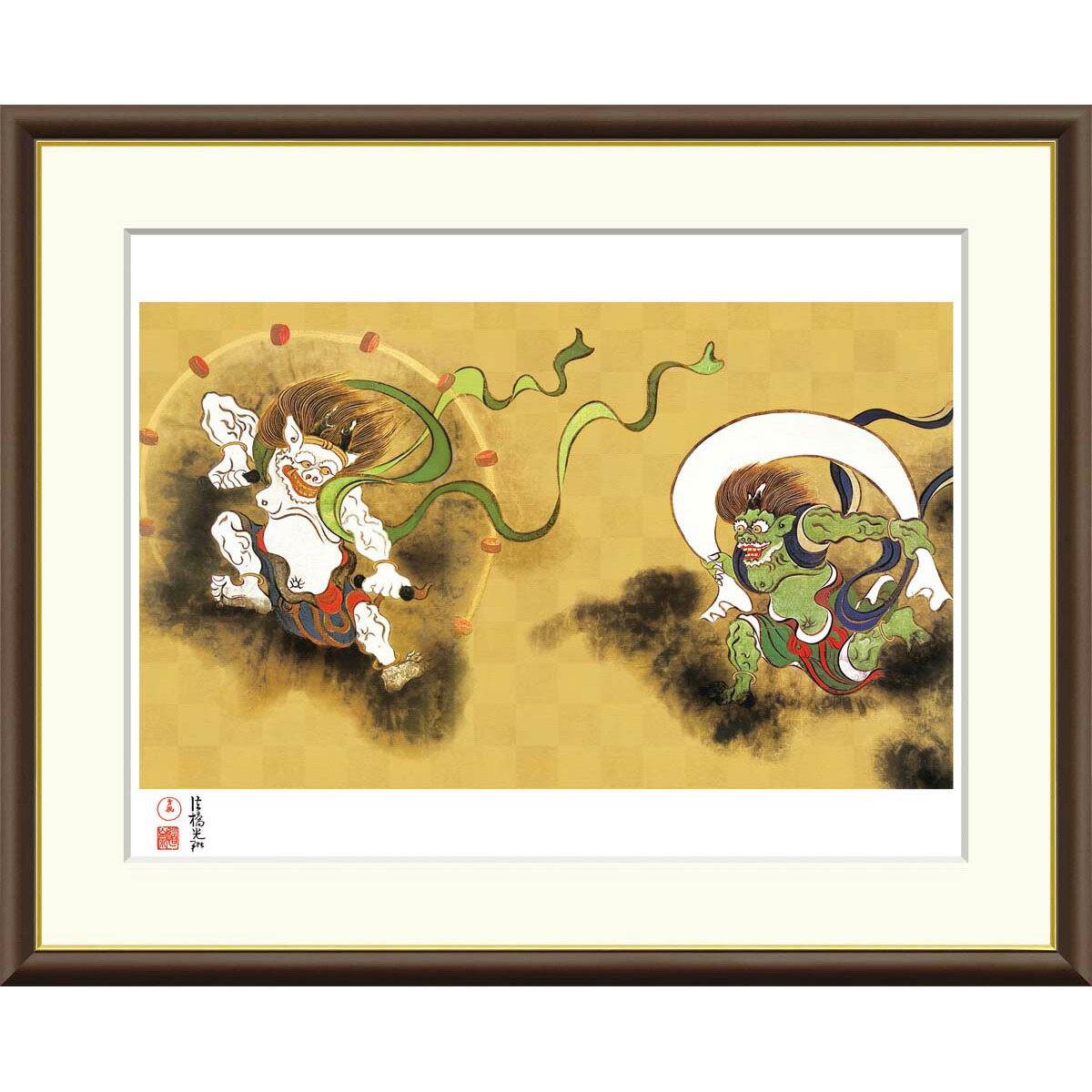 中尾変アート（大サイズ）現代アート風神雷神図