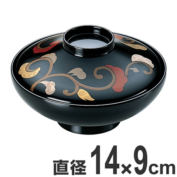 木製漆器 藤紋蓋付煮物椀 10客 13cm 大正〜昭和初期 椀中ヤケあり