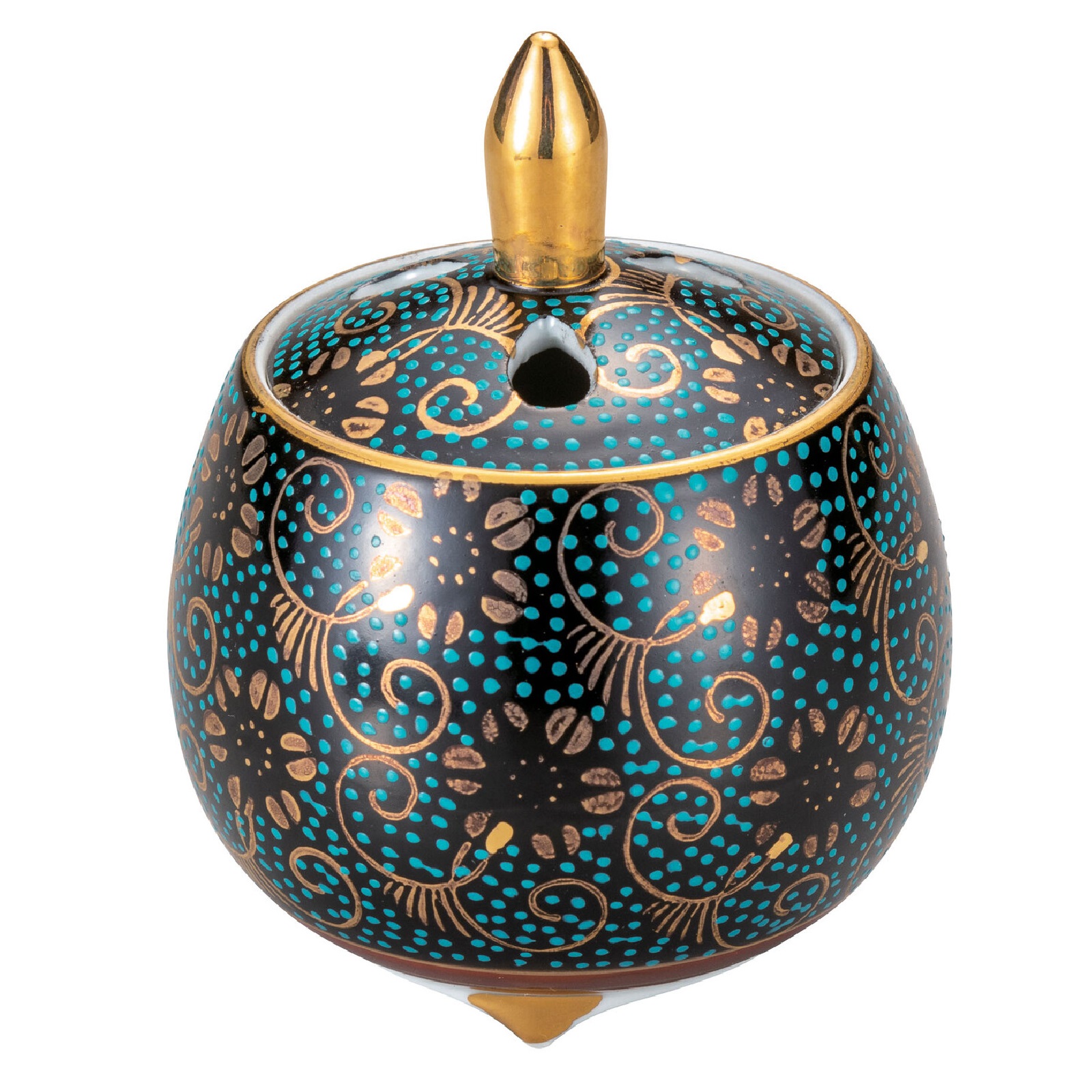 楽天市場】九谷焼香炉 本金青粒鉄線 佐伯信平作【当日出荷可能】【送料