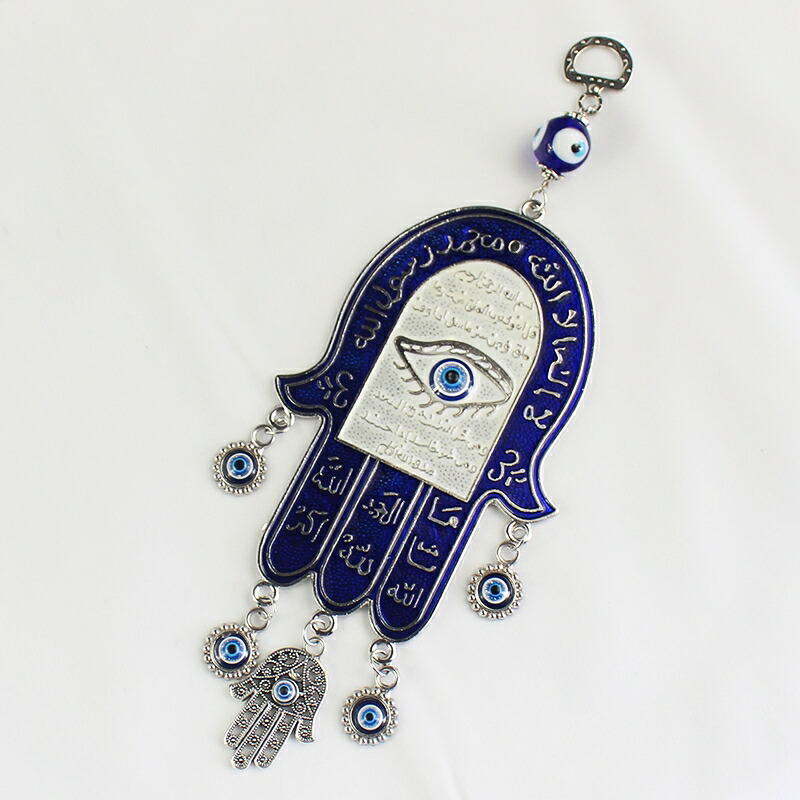 邪視から身を守る☆神の手ハムサのお守りストラップ（ゴールド） 邪視