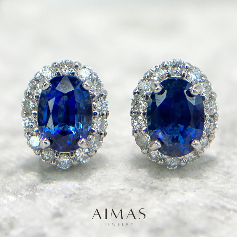 天然ブルーサファイア ダイヤモンド ロングピアス 計0.74ct PT900 天然