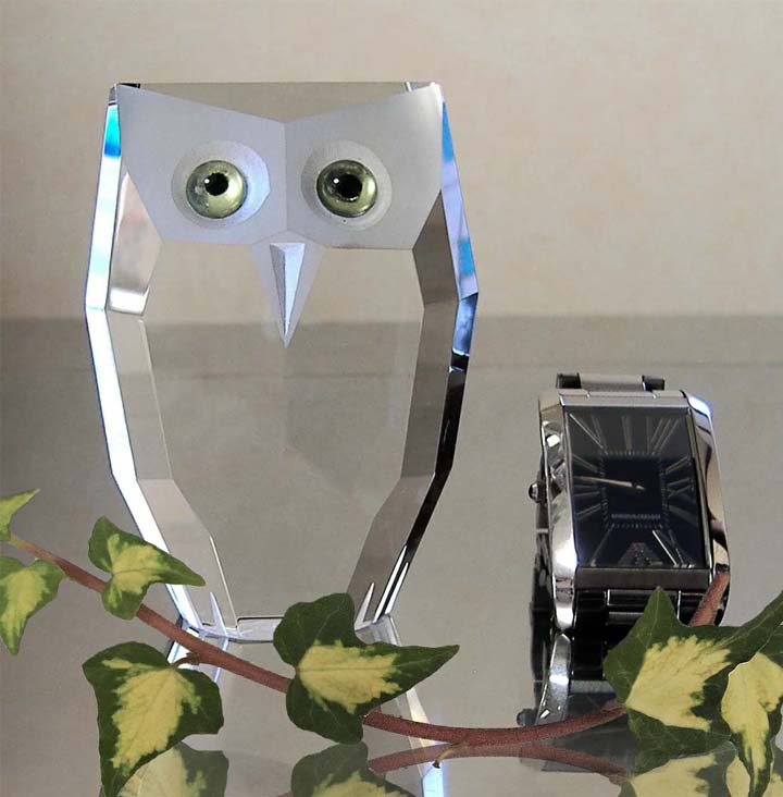 楽天市場】ガラスのフクロウ 開運フクロウ クリスタル ガラス ふくろう