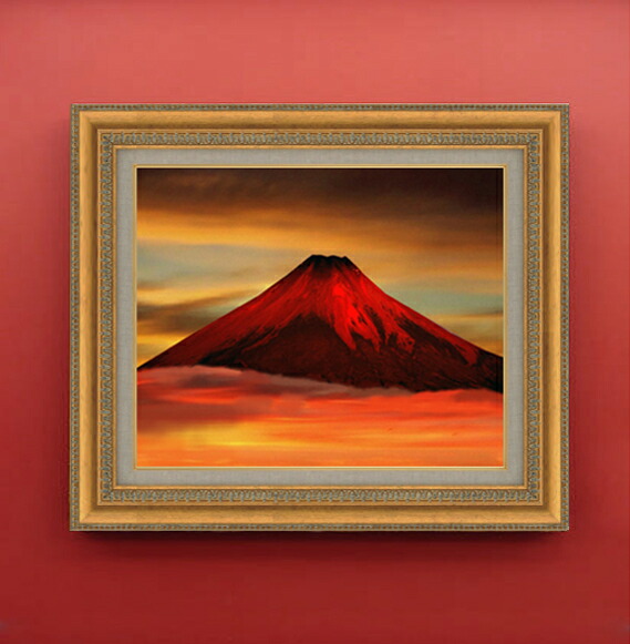 開運 幸運を呼ぶ赤富士 立体画 壁掛け 開運 幸運を呼ぶ赤富士 立体