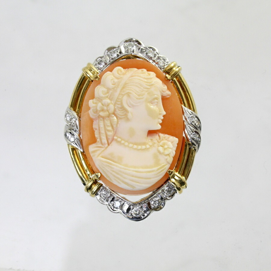 9CT GOLD HALL MARKED カメオ 2WAY ブローチ ペンダント 9CT GOLD HALL