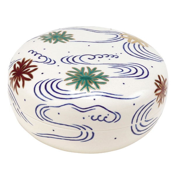 楽天市場】茶道具 菓子器 食籠（じきろ）ロクロ目 溜塗 雪花蒔絵 惺斎