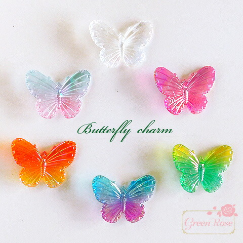 楽天市場】プラスチックパーツ クリアカラーバタフライ 10個 蝶 立体