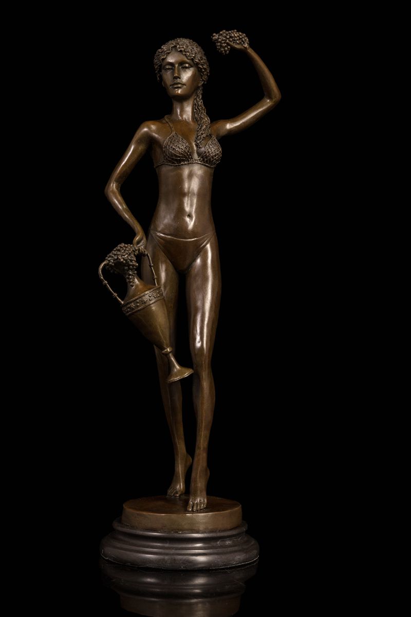 ブロンズ像 裸婦像 葡萄を持った女性像 美人 インテリア 西洋美術 特大