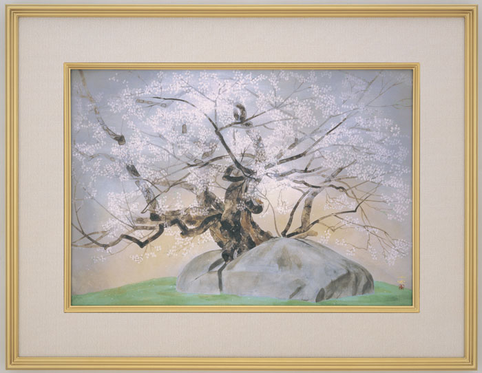 値下げ！中島千波 『千歳櫻』 1000部限定 岩絵具方式複製画 楽天市場】中島