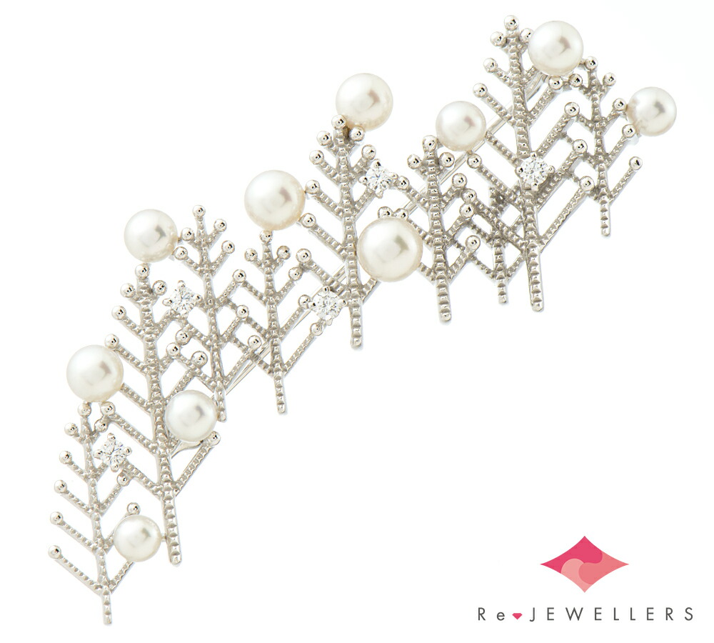 楽天市場】（美品）ミキモト MIKIMOTO パールダイヤフラワーブローチ
