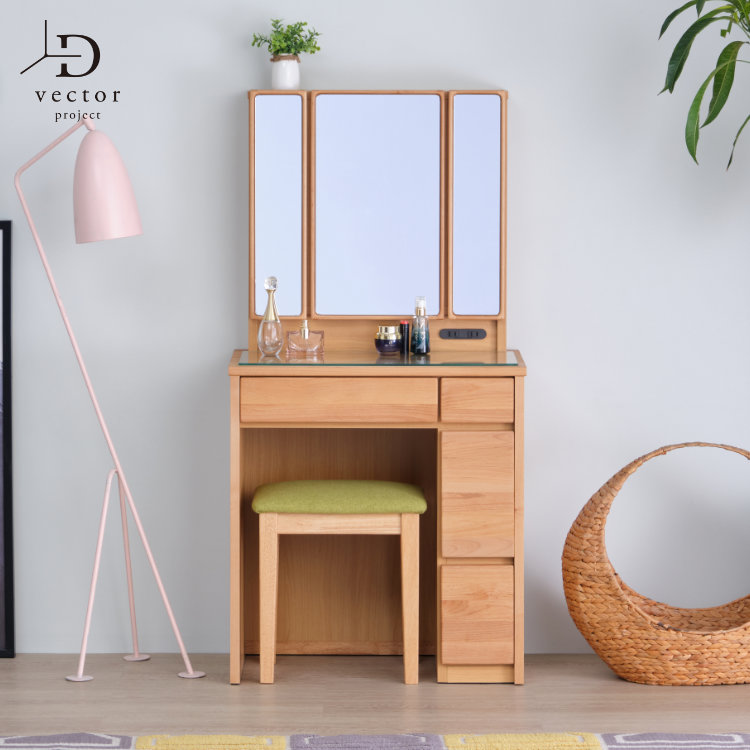 楽天市場】ドレッサー 化粧台 鏡台 メイク台 天板開閉式 かわいい
