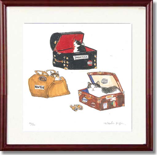 楽天市場】絵画 版画 猫 久下貴史・幼いエンジェルキャッツ インテリア