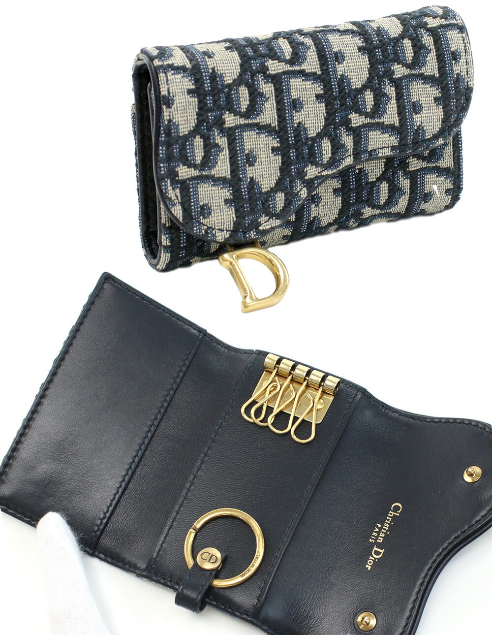 Christian Dior / キーケース/レザー/BLK/レディース Christian Dior