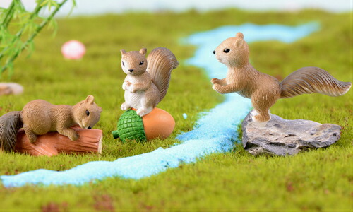 楽天市場】動物フィギュア リス どんぐり 紅葉 5個 テラリウム