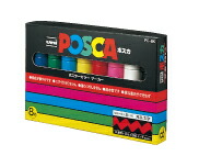 楽天市場】三菱鉛筆 POSCA(ポスカ) 中字丸芯/8色セット PC-5M8C : 印鑑