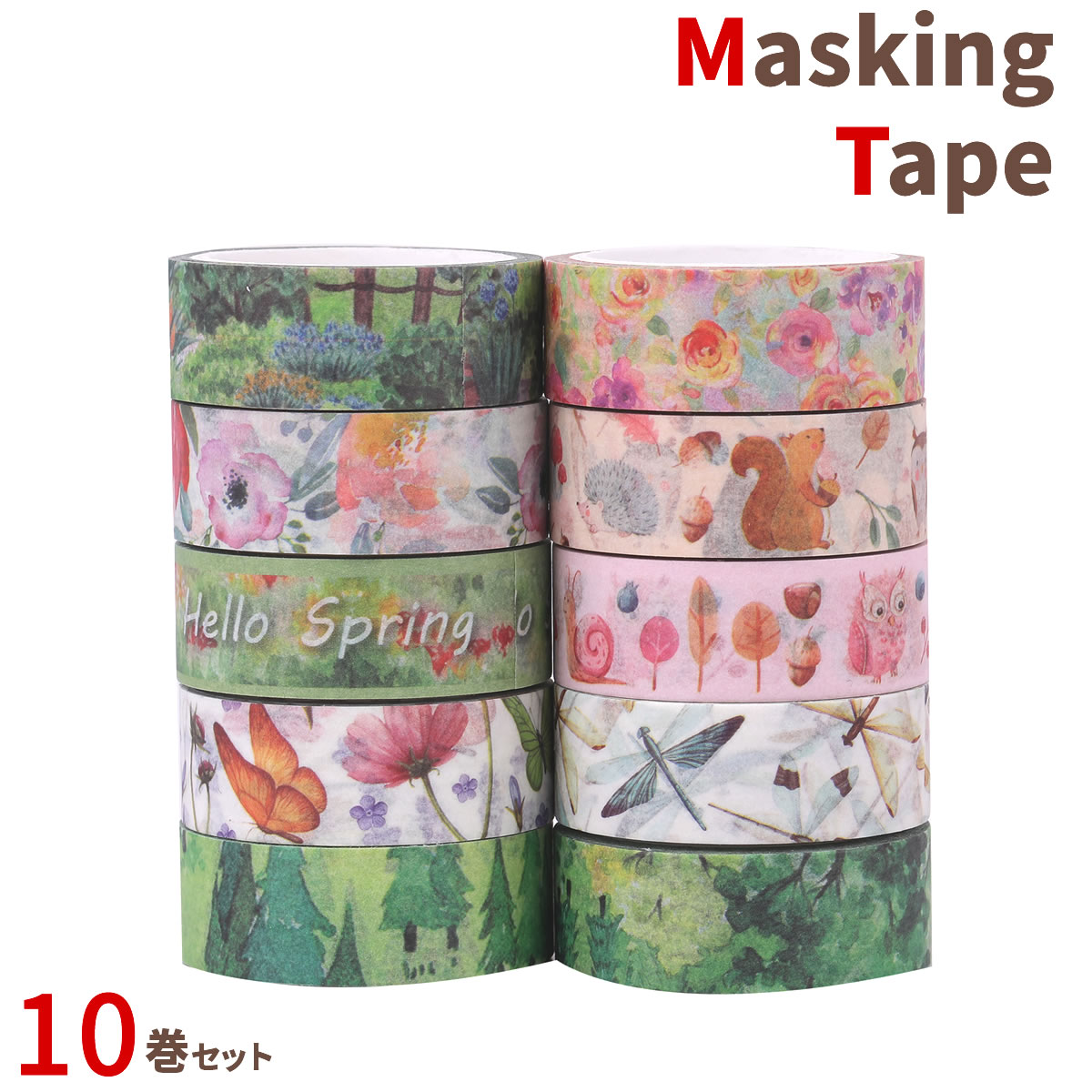 8667】海外 マステ 5m巻売り PETマスキングテープ 桜 8667】海外