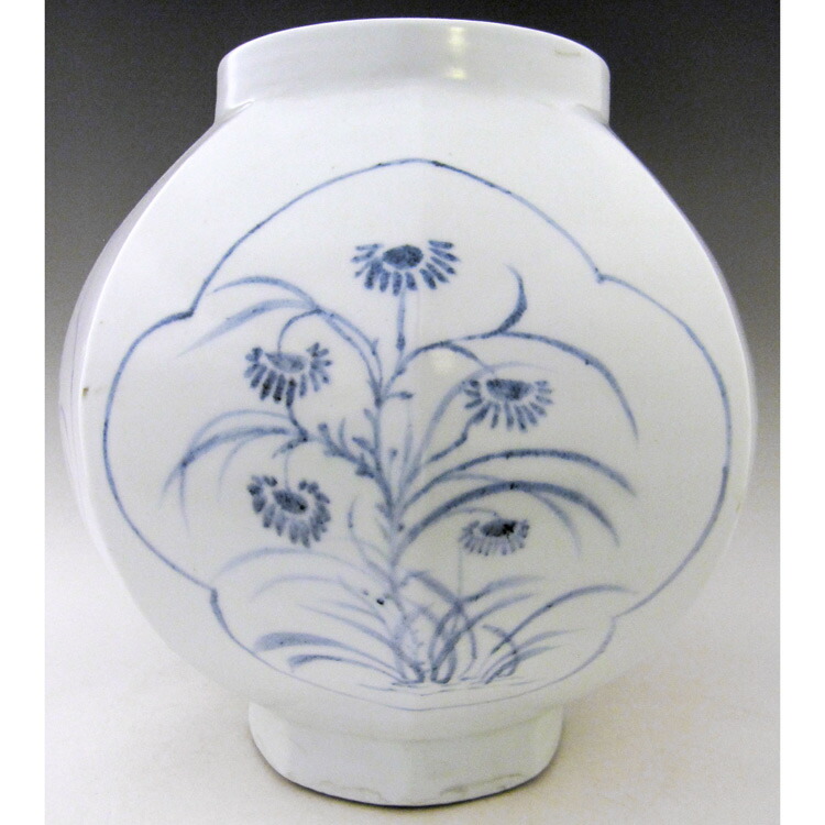 李朝 古美術 青華白磁 花文壺 ri1001-1s.jpg