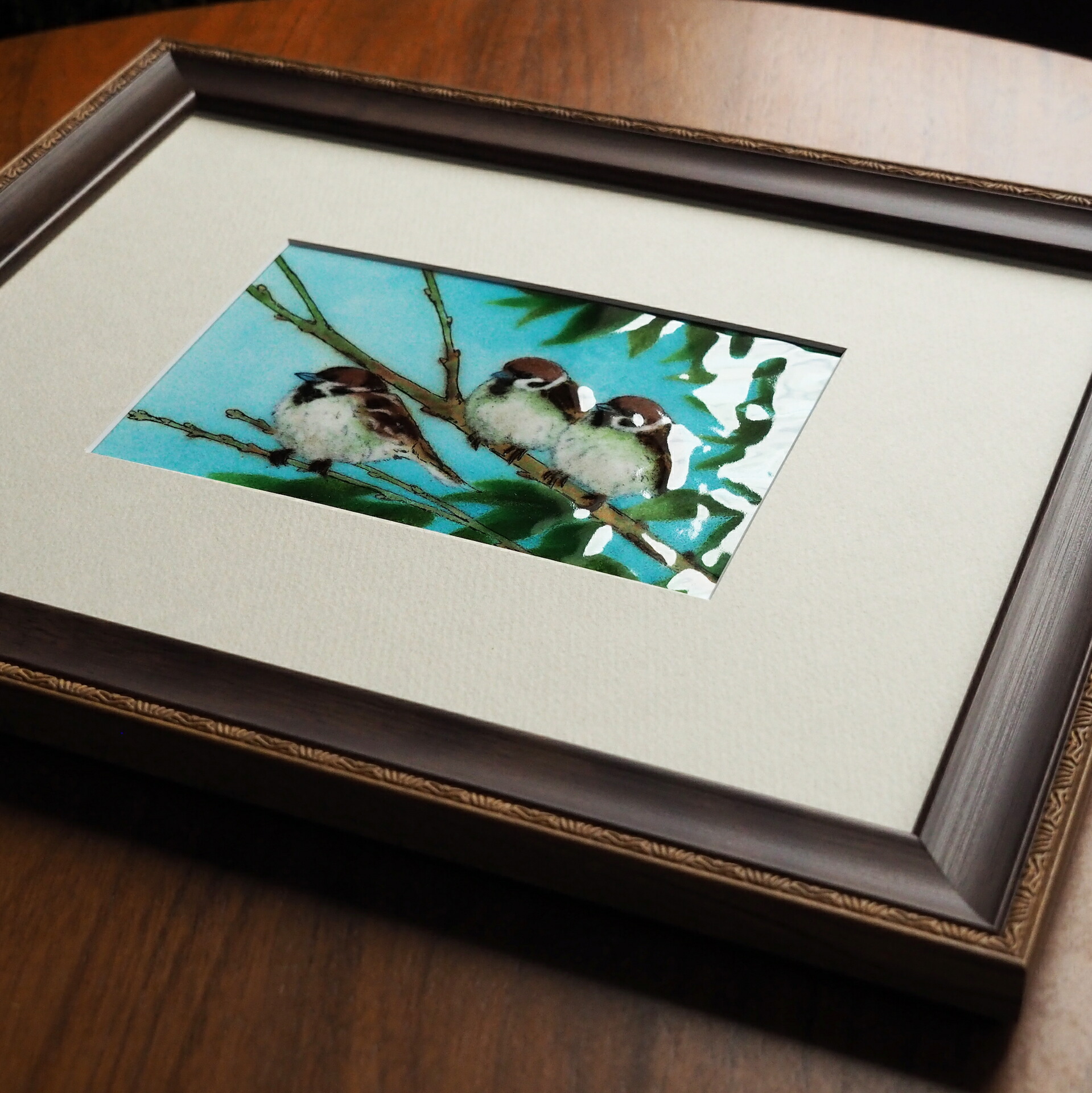 楽天市場】二羽のふくろう 七宝 七宝焼 額 アート アートフレーム 鳥