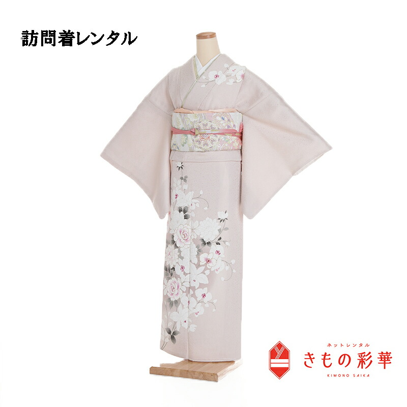 楽天市場】【レンタル】【正絹】訪問着 本手描き ブルーグレー 宝相華