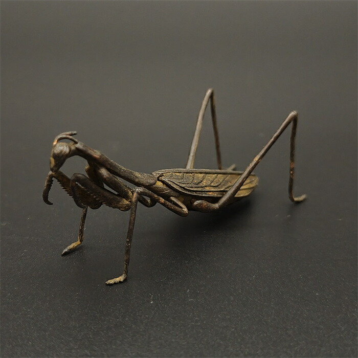 2品 銅製置物 勝虫 蜻蛉 トンボ 関節可動 金工品 茶道具 インテリア