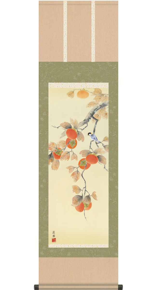 楽天市場】掛け軸 掛軸（かけじく）[尺三立]紅白梅に鶯（田村 竹世