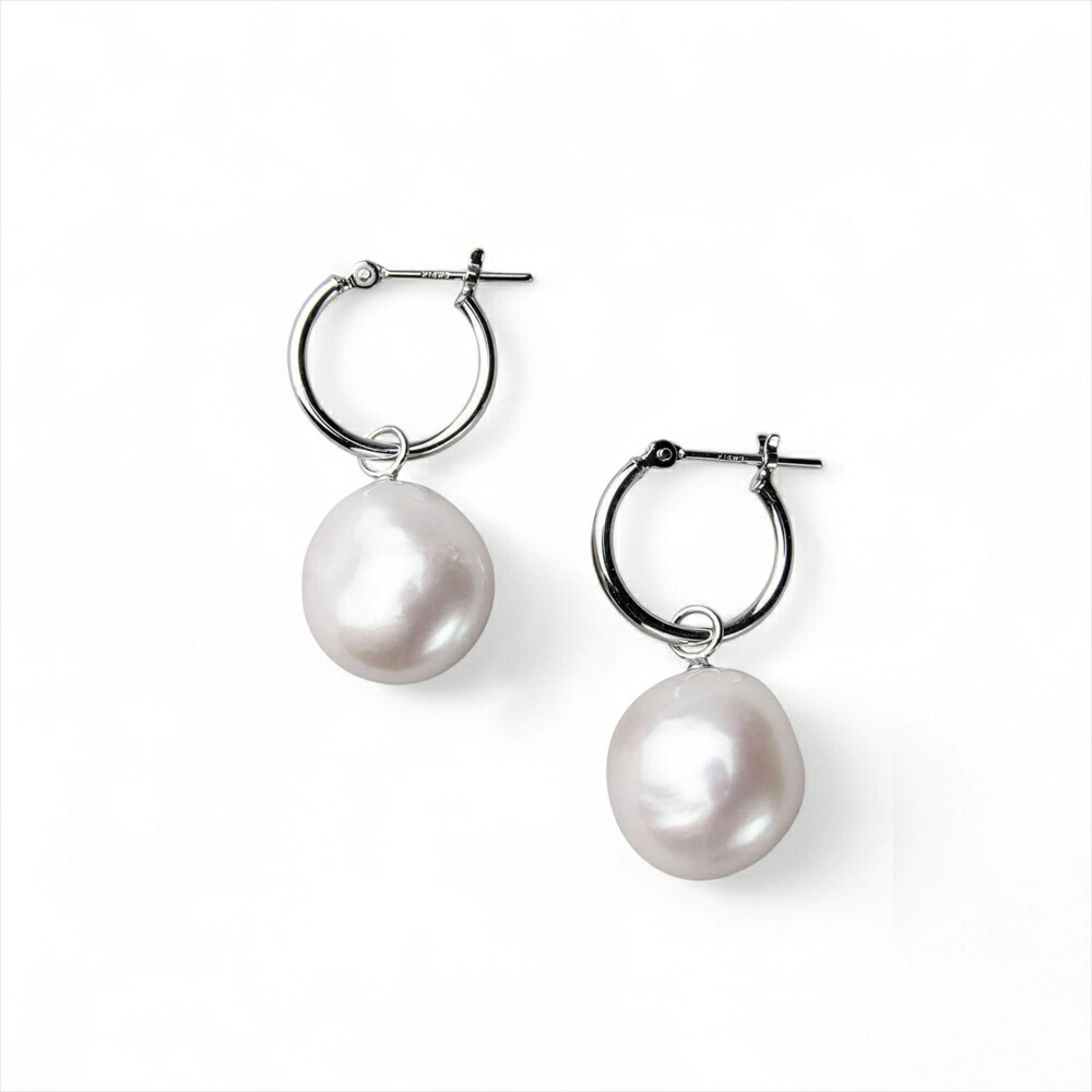 楽天市場】Unique+ 淡水真珠 フープピアス 11mmUP SV925 GP/K18YG