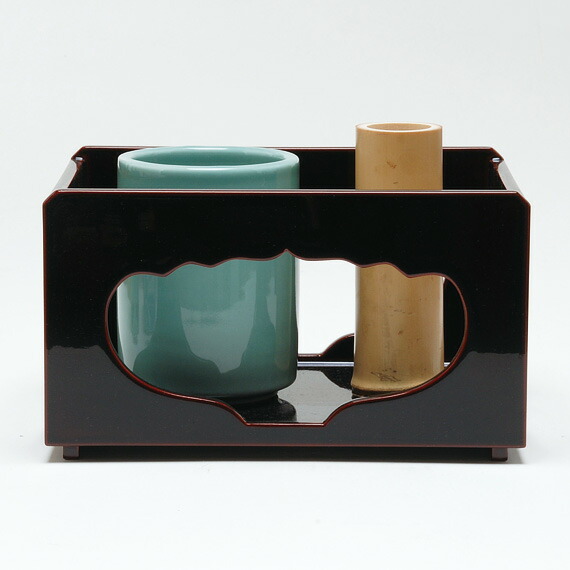 未使用 茶道具 中谷秀斎作 六瓢透 手持ち 莨盆 喫煙具 木工芸 共箱 未