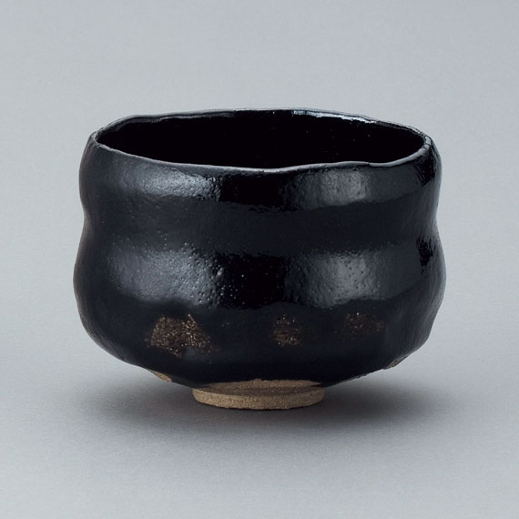 楽天市場】茶道具 楽茶碗 九代 了入 黒茶碗 銘「福寿竹」写佐々木昭楽