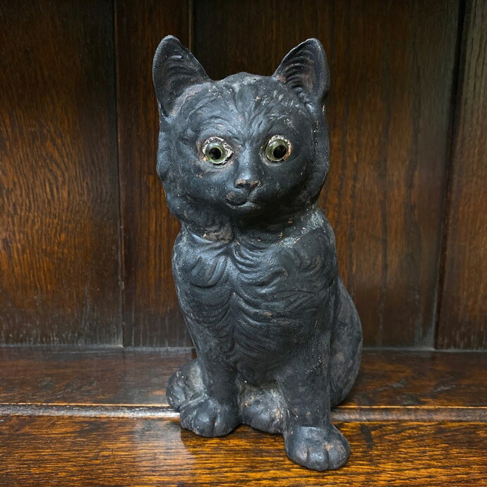 黒猫人形アンティーク調 黒猫人形アンティーク調