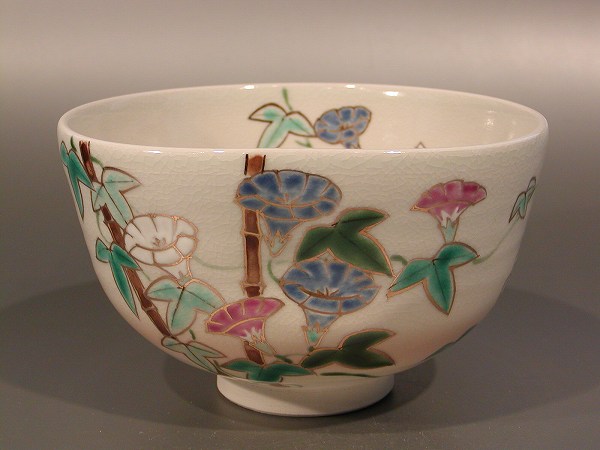 楽天市場】【茶器/茶道具 抹茶茶碗】 仁清写し 金彩扇面の図 手塚充作