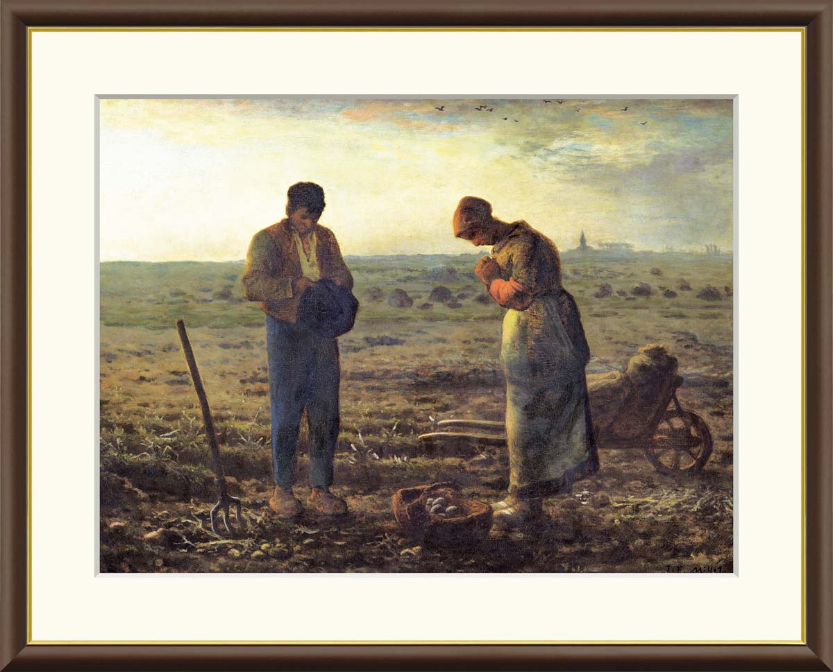 楽天市場】10年保証 名画 油絵 晩鐘 ジャン＝フランソワ・ミレー 手彩