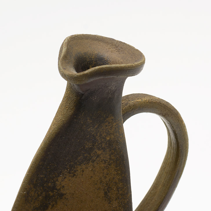 備前焼 花瓶 備前焼 花瓶 陶磁器「森泰司備前 手付花入」陶印共箱共布