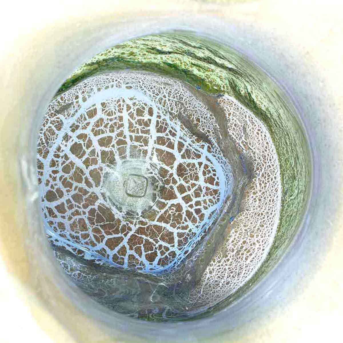 松崎健 呉須釉白金彩更紗文壷 共箱 未使用品 松崎健 呉須釉白金彩更紗