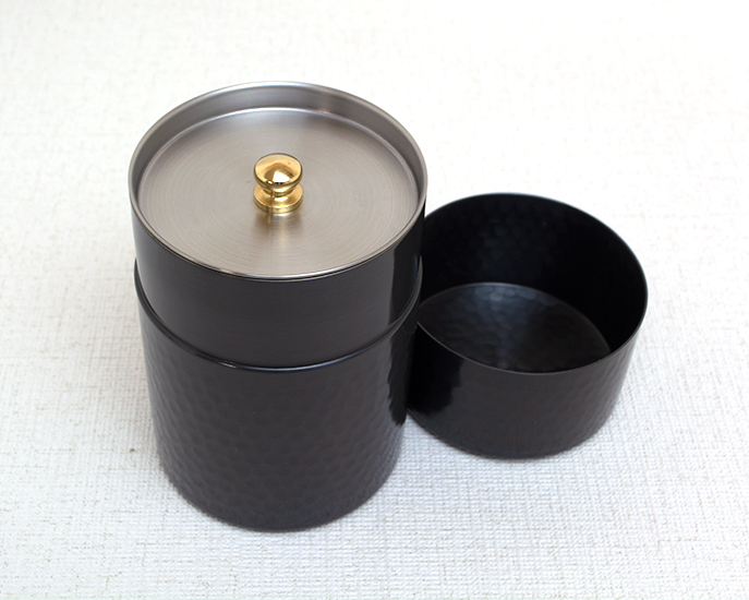 和雑貨 四季彩堂 オンラインショップ / 鎚目茶筒 純銅黒銅仕上げ